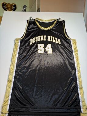 Desert Hills #54 Black and Gold Basketball Jersey